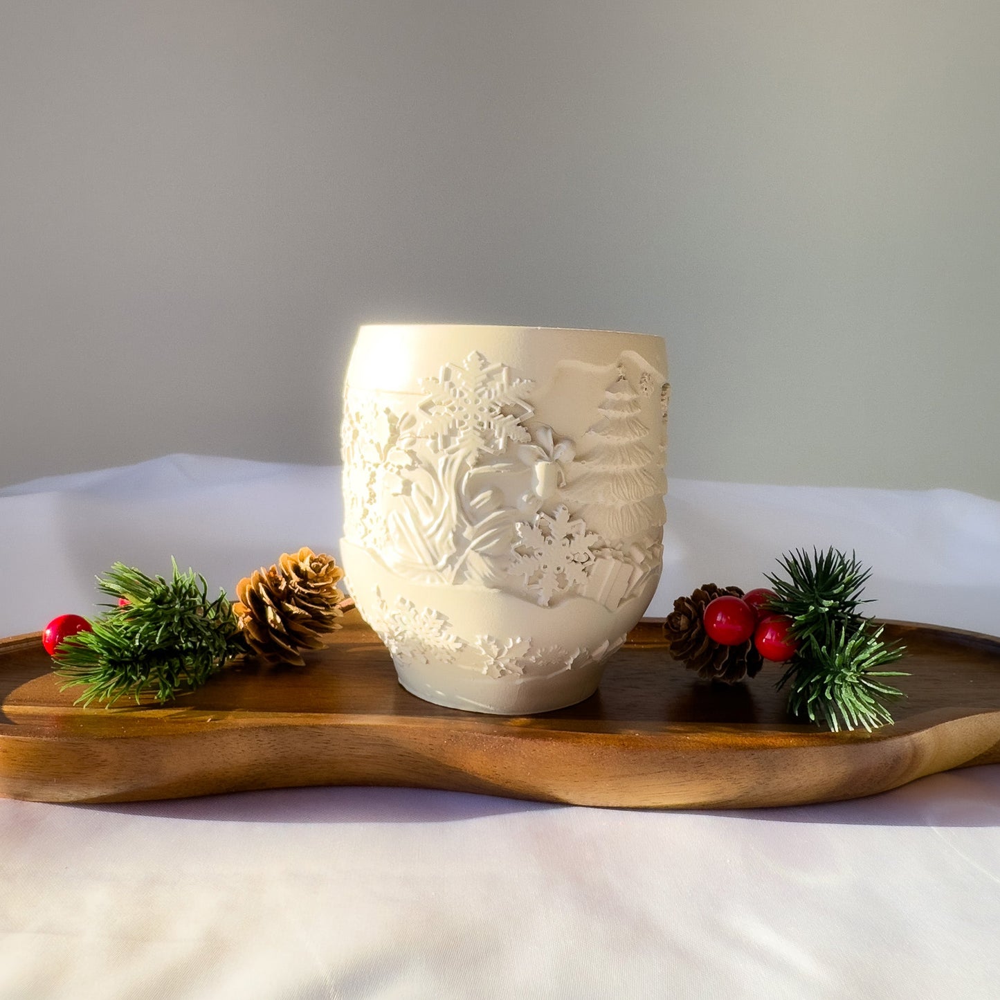 Pojemnik „Zimowy Krajobraz” z gipsu polimerowego