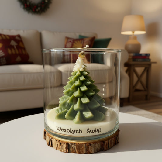 Świeca „Choinka w Szkle” – świąteczna dekoracja w minimalistycznym stylu