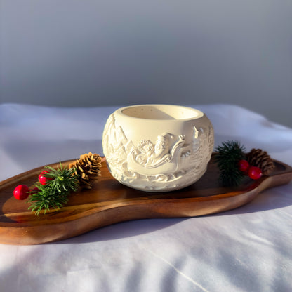 Pojemnik „Świąteczne Sanki” z gipsu polimerowego