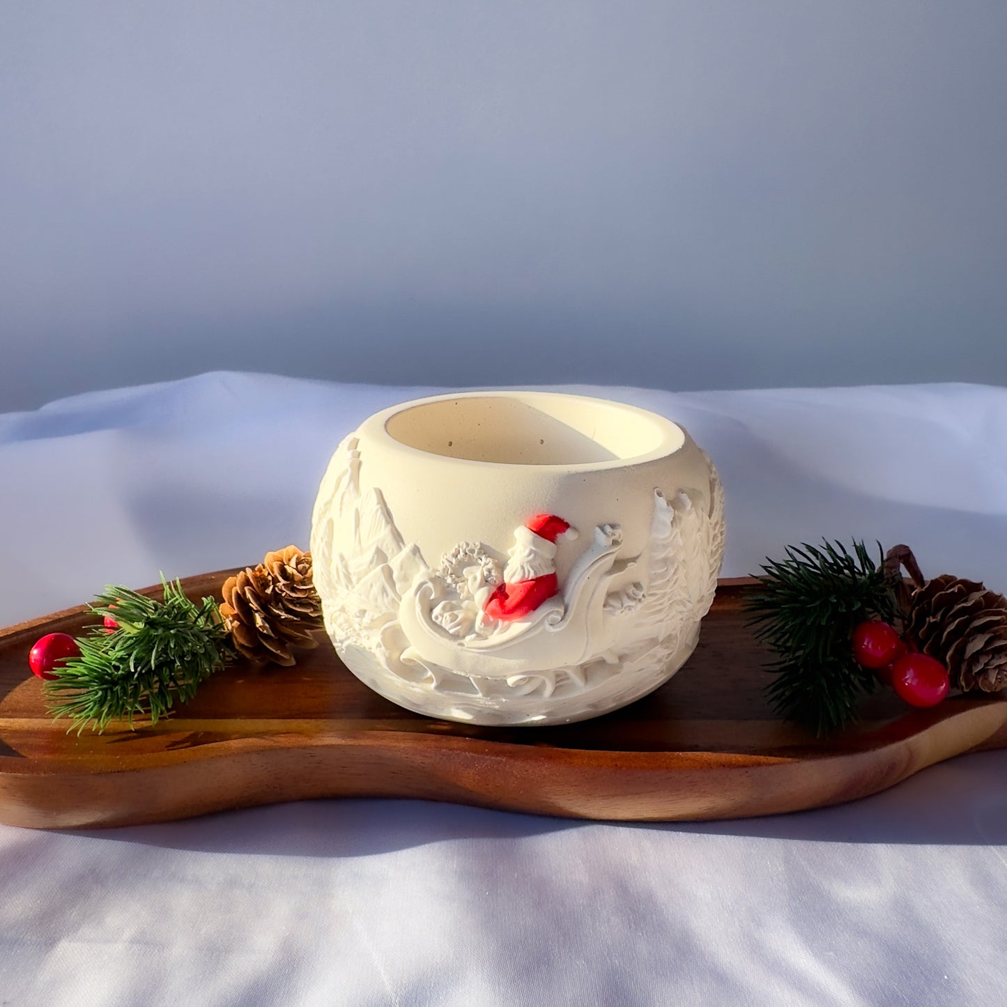 Pojemnik „Świąteczne Sanki” z gipsu polimerowego