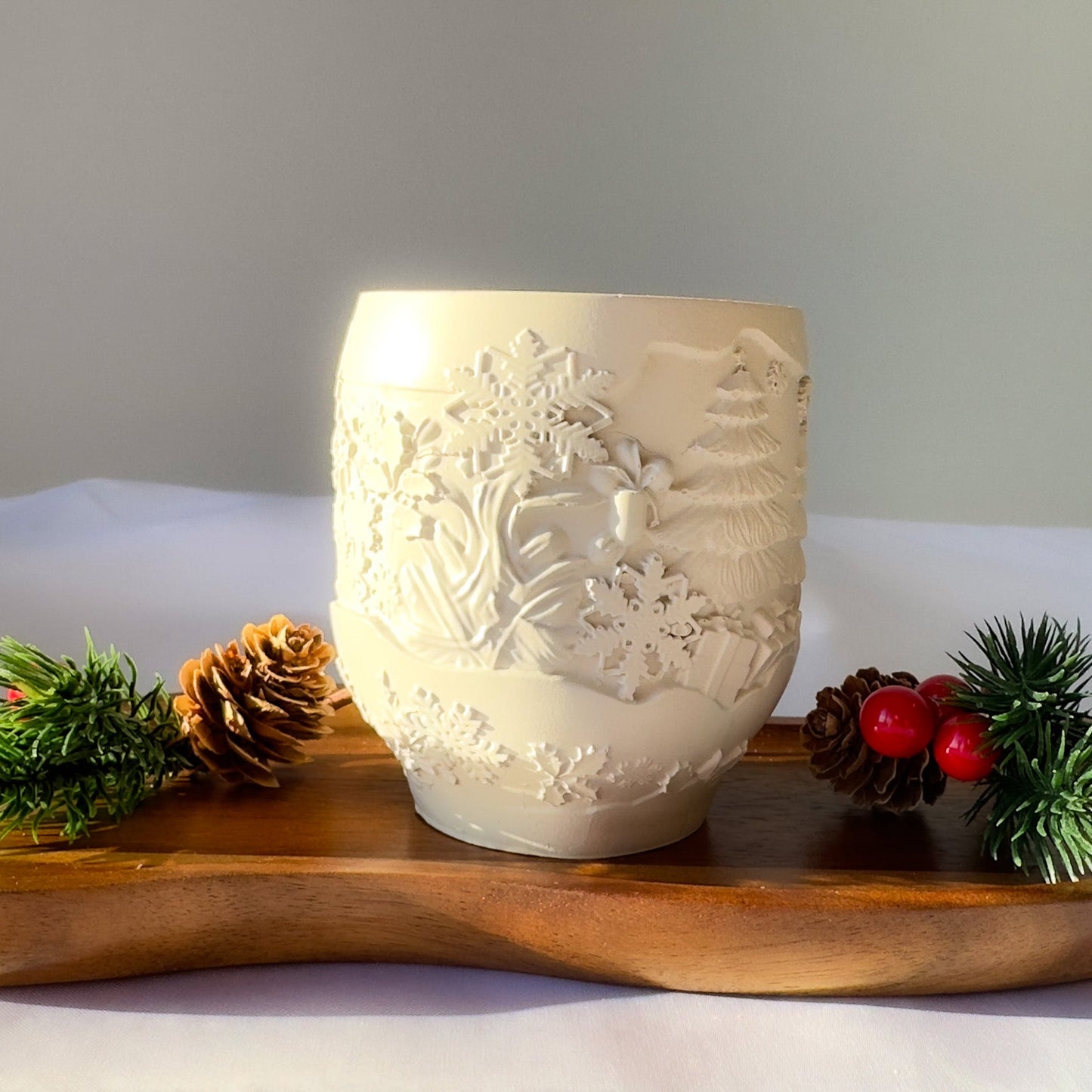 Pojemnik „Zimowy Krajobraz” z gipsu polimerowego